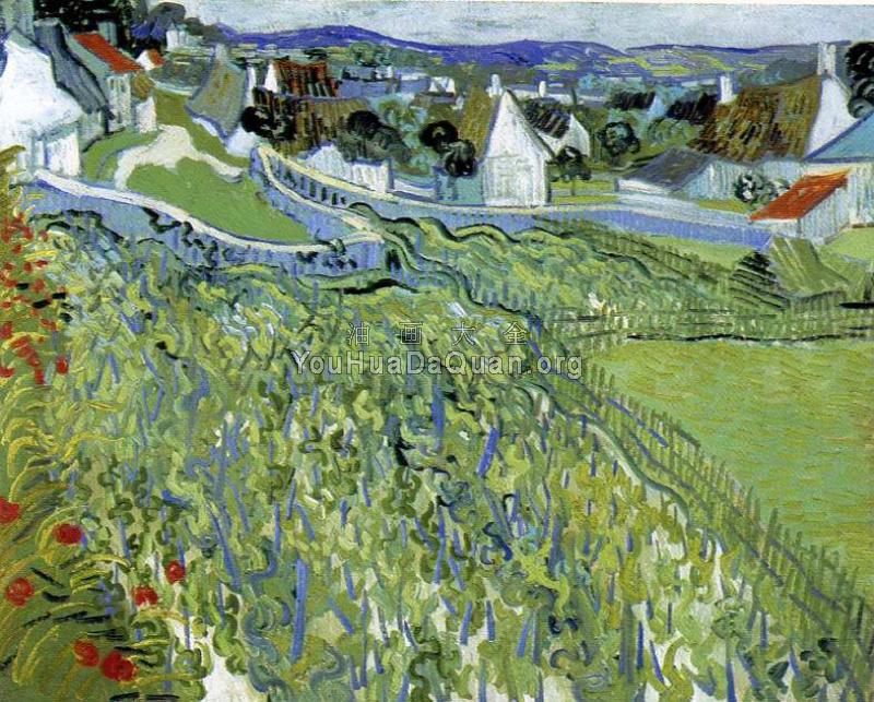 葡萄园和房屋 - 文森特·威廉·梵高